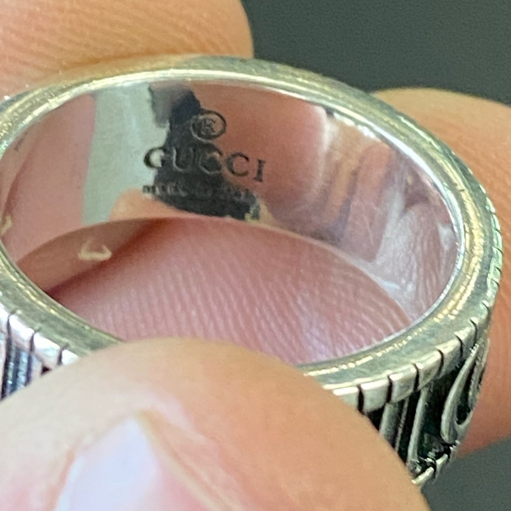 Authentic Gucci double g logo ring in sterling silver 925 - Picture 3 of 4